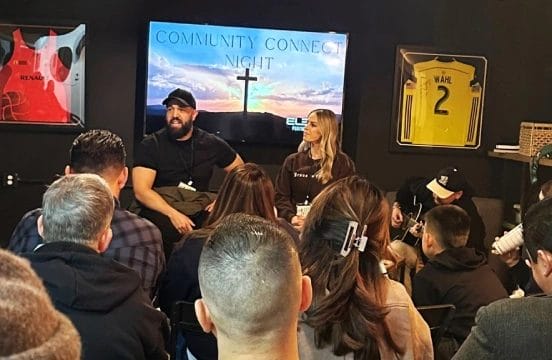 the coach gives a lecture about life to people